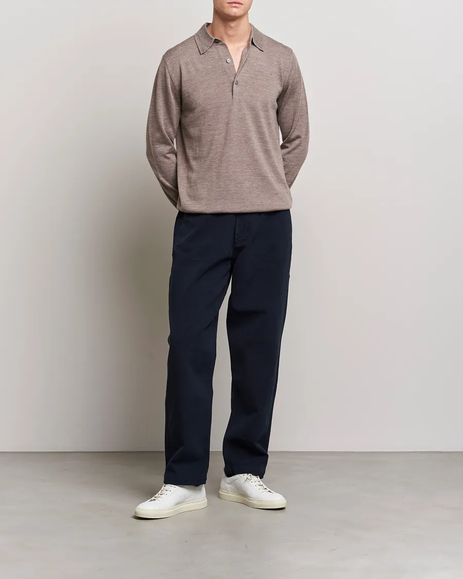 A Day's March Ambroz Merino Polo Taupe Melange