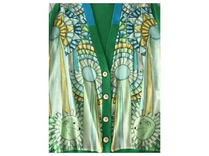 Autre Marque Cárdigan de seda Verde 