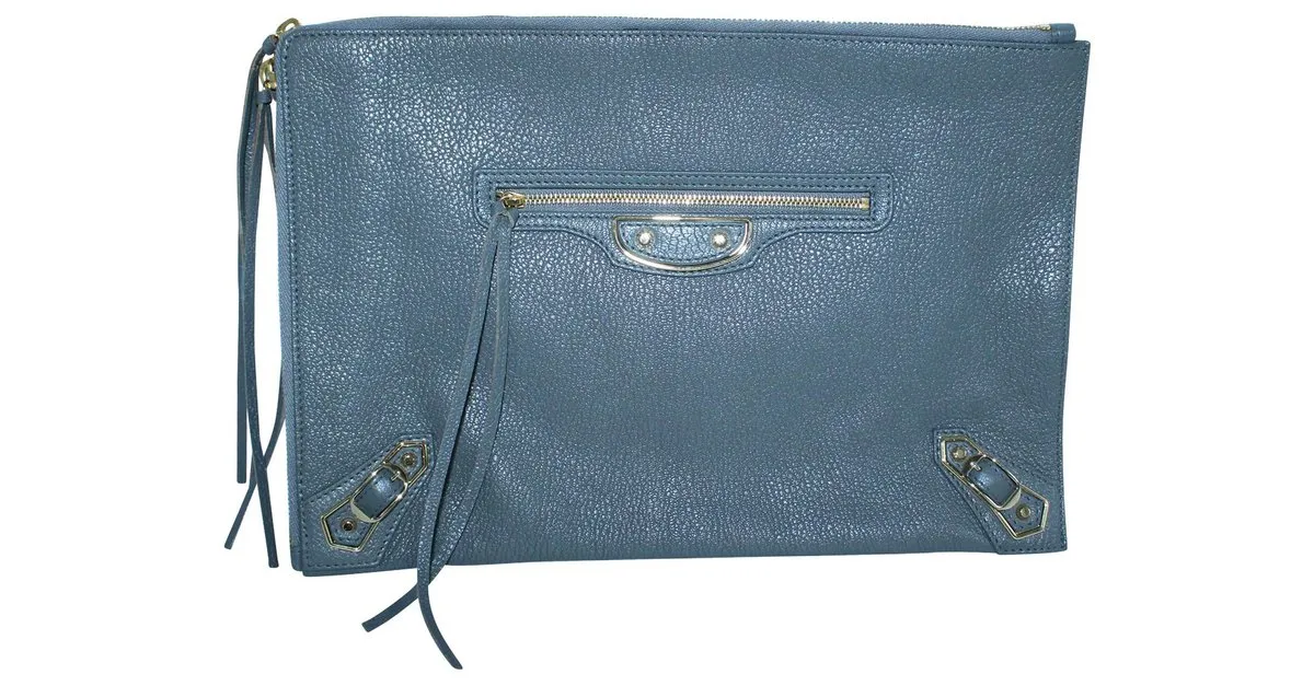 Balenciaga Clutch plano gris de motocross clásico 