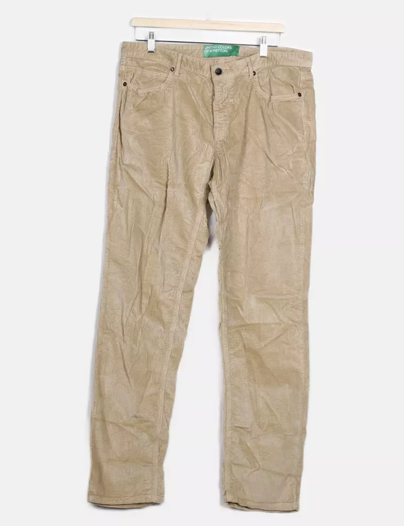 Benetton Pantalones de tela Rectos De pana
