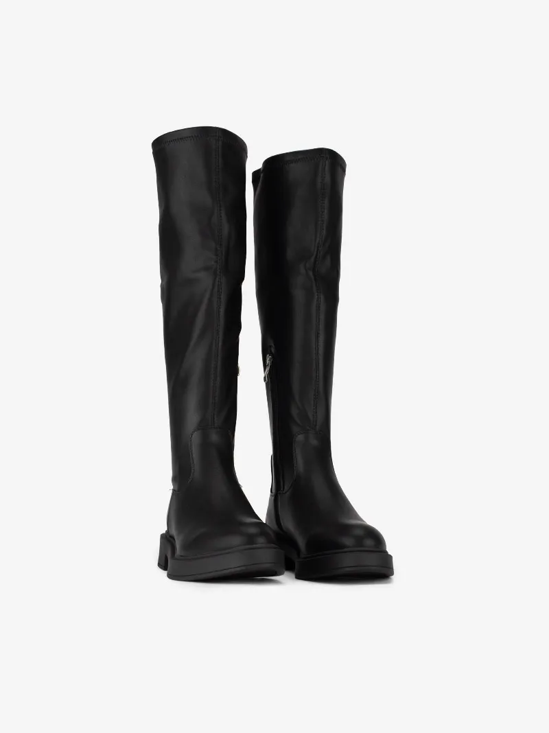 BOTA ALTA COMBINADA COM LICRA COM SOLA CHUNKY
