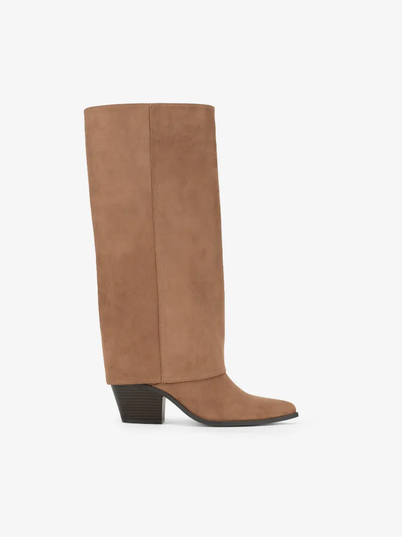 BOTA DE TACÃO ESTILO TEXANA COM POLAINA