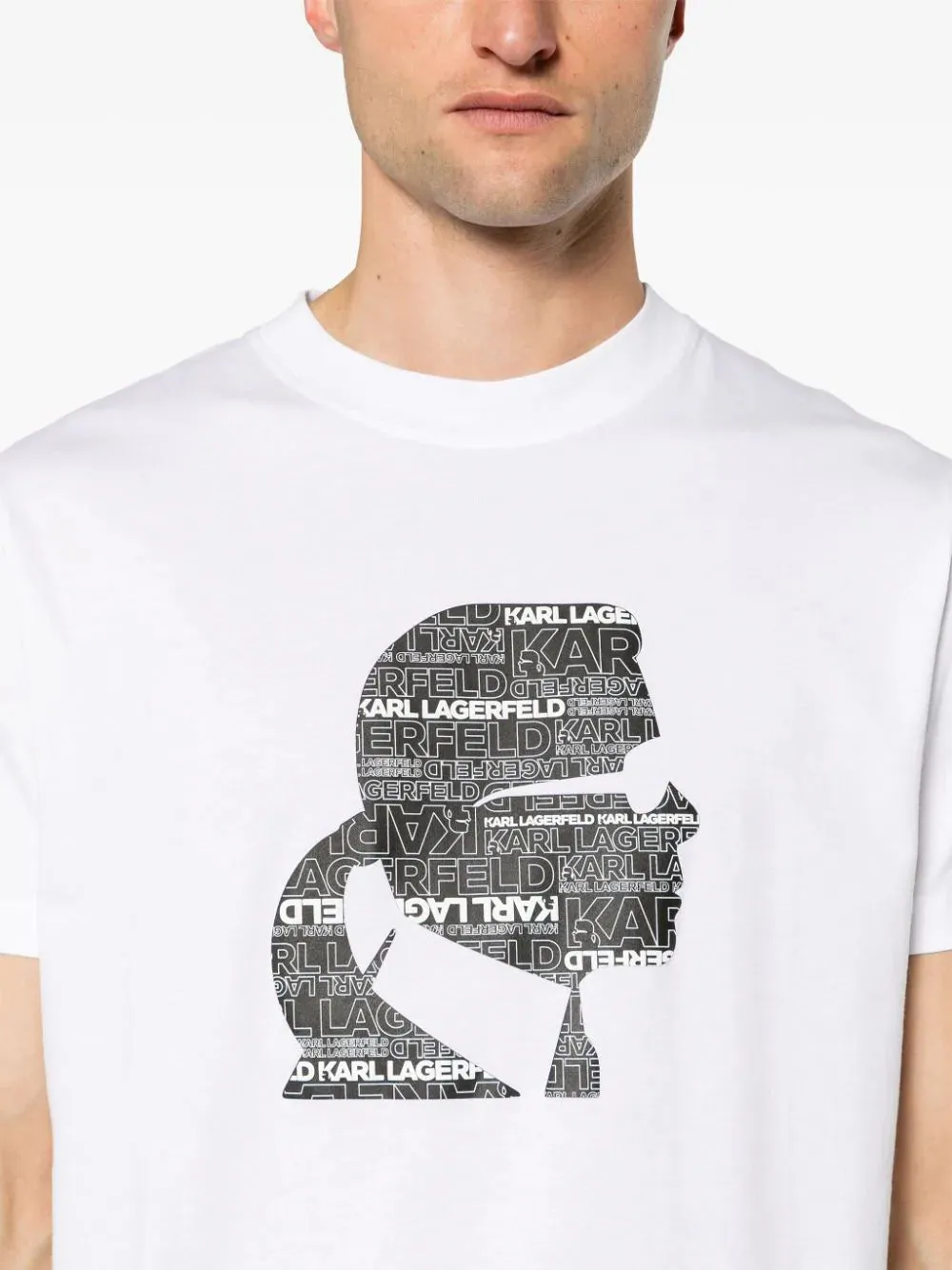 CAMISETA IKONIK KARL MONOGRAM BLANCA