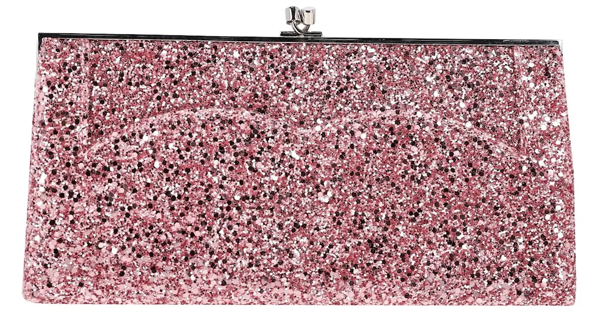 Clutch adornado Victoria Beckham en purpurina rosa Castaño 