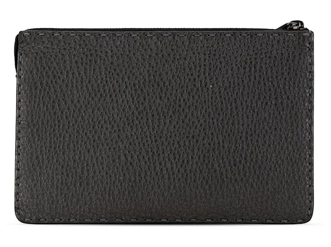 Clutch de cuero Fendi Monster gris 