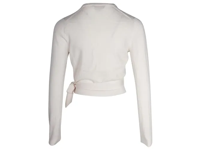 Cárdigan cruzado Zimmermann de lana merino color crema Blanco Crudo 