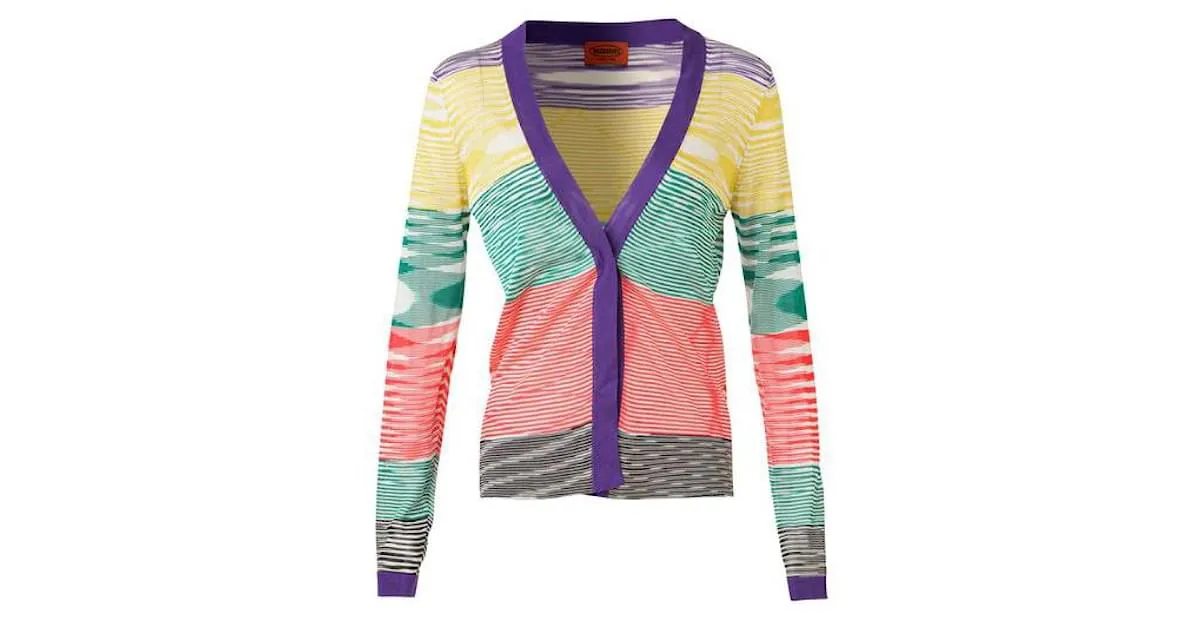 Cárdigan de punto de croché a rayas de Missoni Multicolor 
