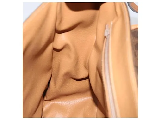 Céline CELINE Macadam Canvas Bandolera Cuero PVC Marrón Auth ki4098 Castaño 