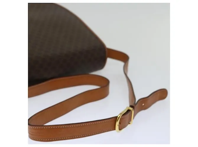 Céline CELINE Macadam Canvas Bandolera Cuero PVC Marrón Auth ki4098 Castaño 