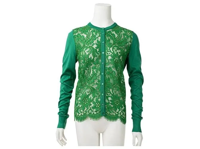 Dolce & Gabbana Cárdigan de encaje verde 