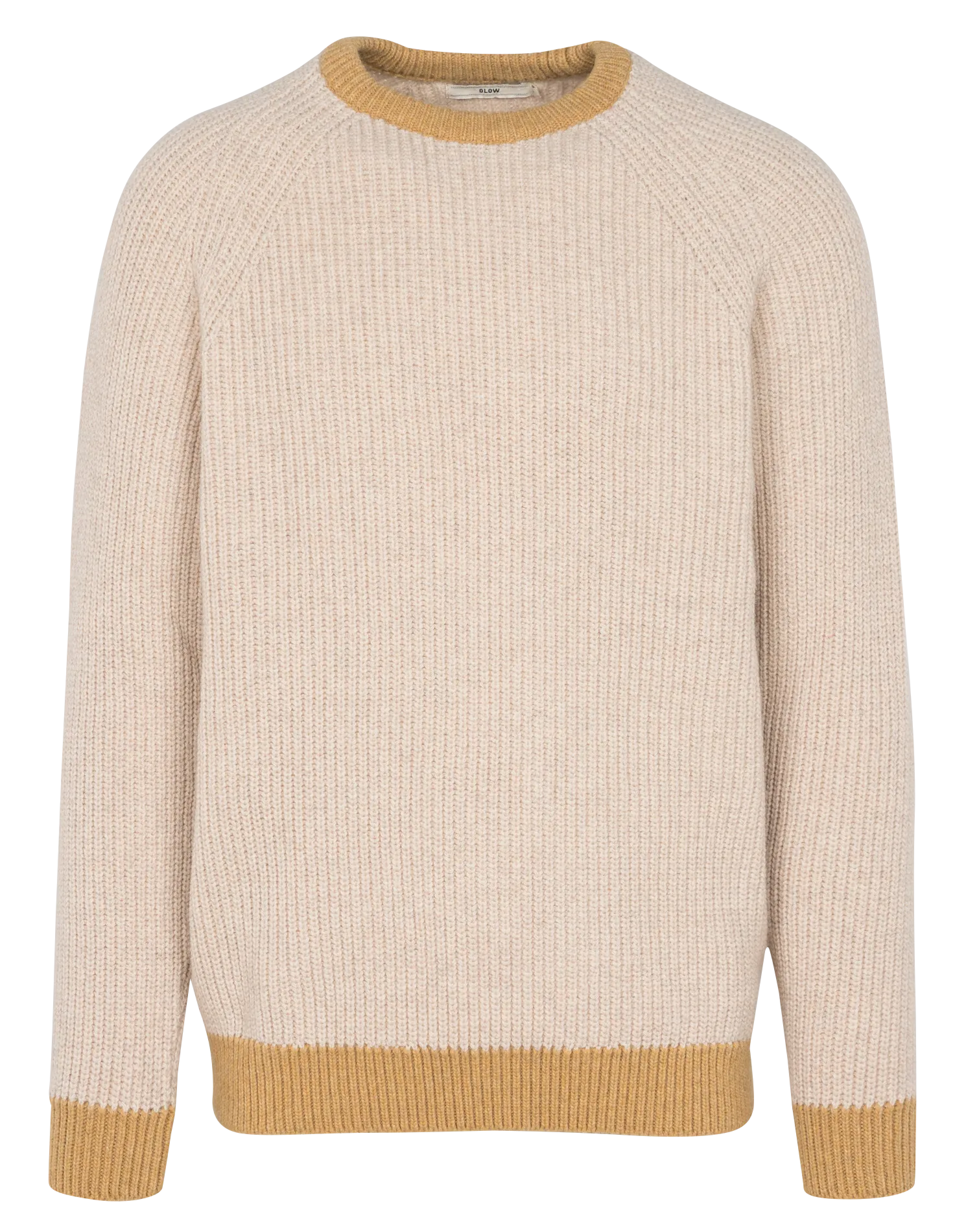 EQUINOXE - Jersey de mezcla de lana con cuello redondo en amarillo
