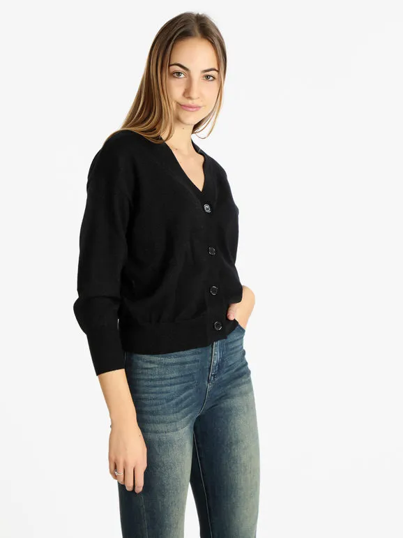 Griffai Cárdigan oversize de mujer de lúrex con botones