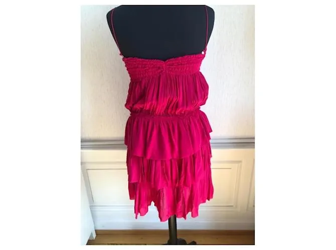 Isabel Marant vestido con volantes Fucsia 