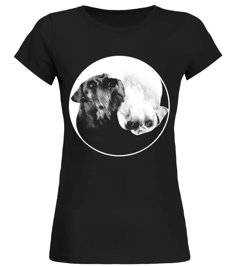 Miniature Schnauzer Yin Yang Camiseta cuello redondo Mujer