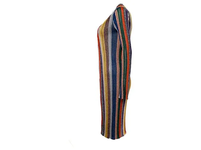 MISSONI, cárdigan a rayas de lúrex. Multicolor 