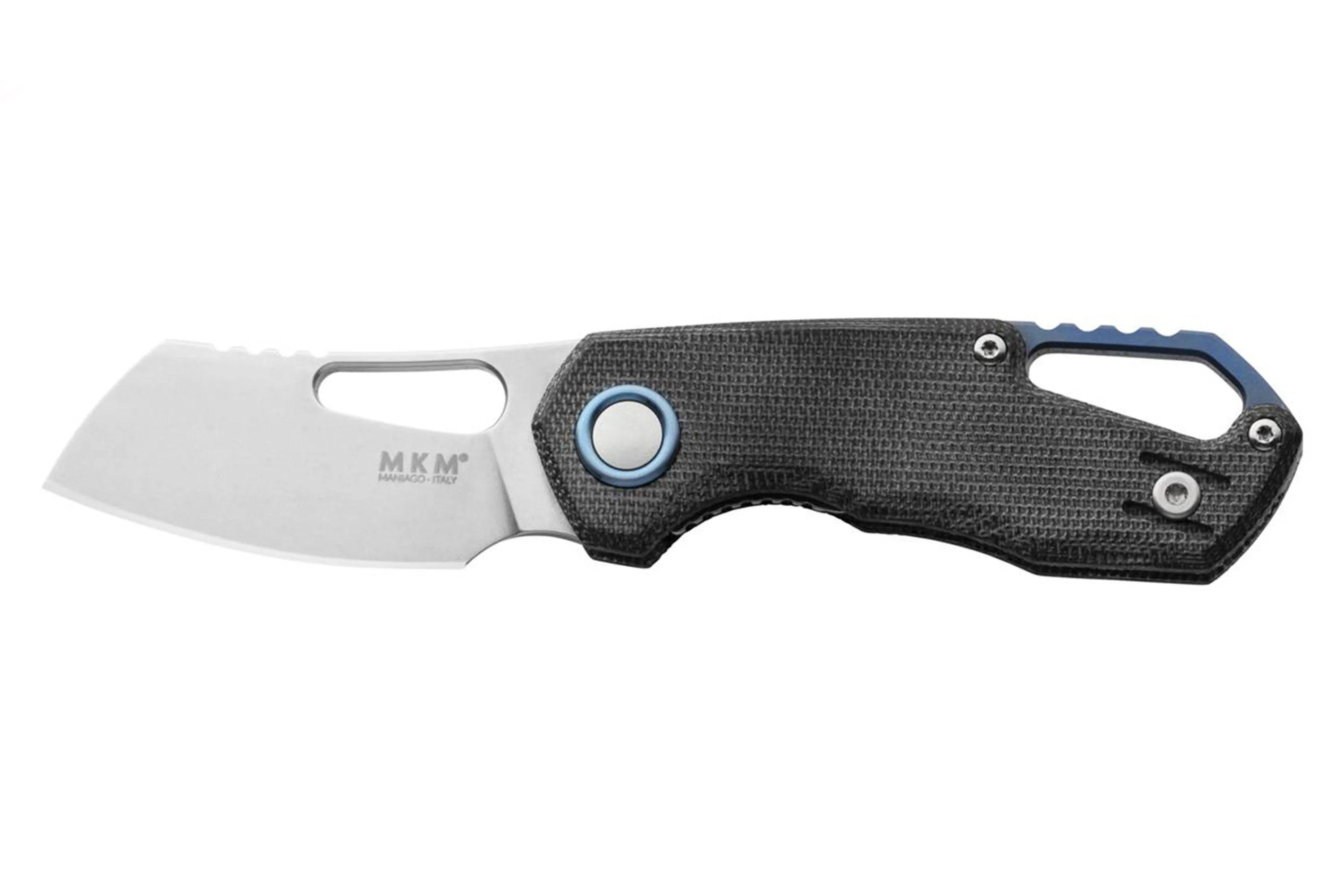 MKM Isonzo FX03M-2BC Cleaver M390, Black Canvas Micarta navaja, diseño Jesper Voxnaes