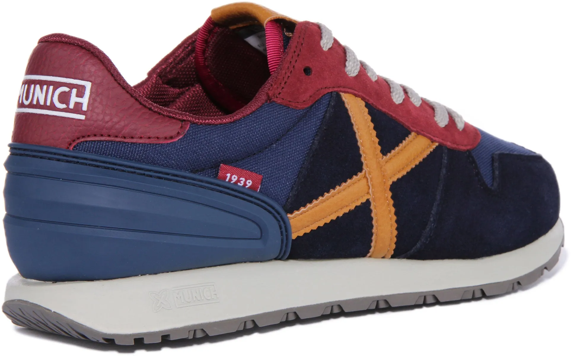 Munich Massana 490 Zapatillas con cordones de ante y malla para hombre en marino multi