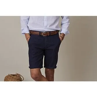 Navy linen shorts - BORYS