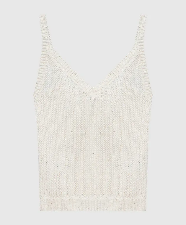 Peserico Beige top with sequins