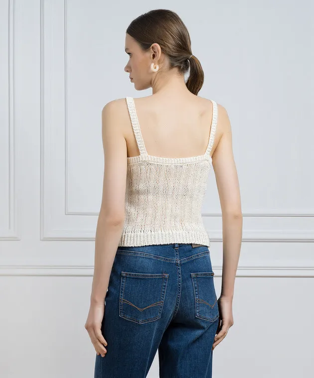 Peserico Beige top with sequins