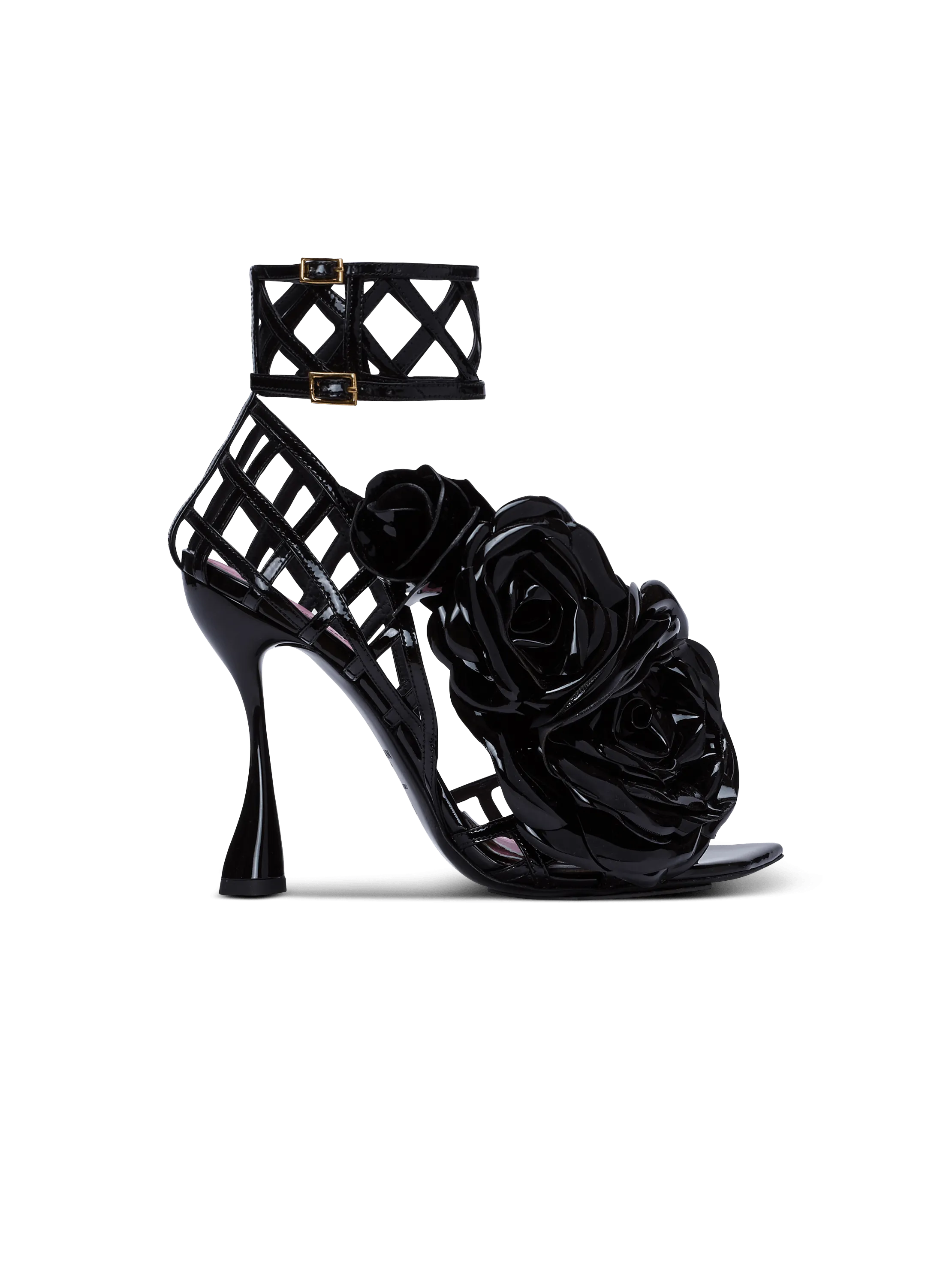 Sandalias Eden de charol con motivo Diamond calado y flores
