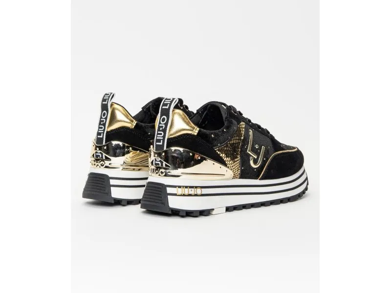 SNEAKER MAXI WONDER CON PLATAFORMA BF1053 LIUJO EN COLOR NEGRO