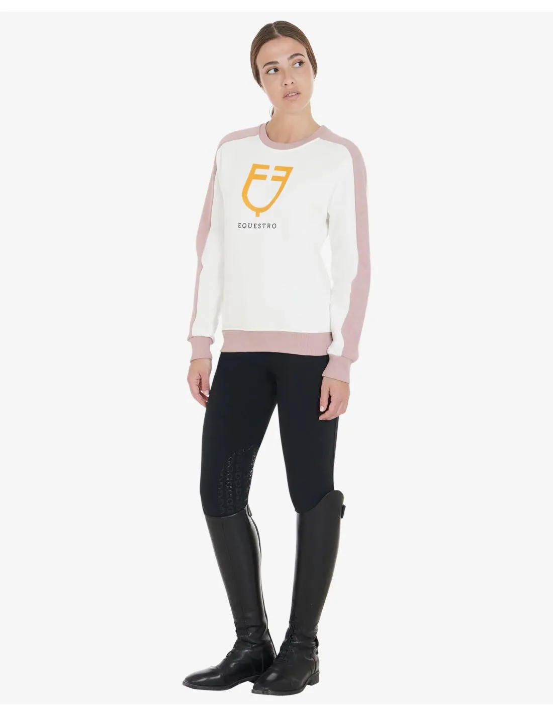 Sudadera de mujer de cuello redondo con logo estampado EQUESTRO