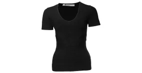 T By Alexander Wang T por Alexander Wang, top elástico cruzado negro 