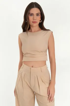 Top corto sin mangas escote espalda con lazos