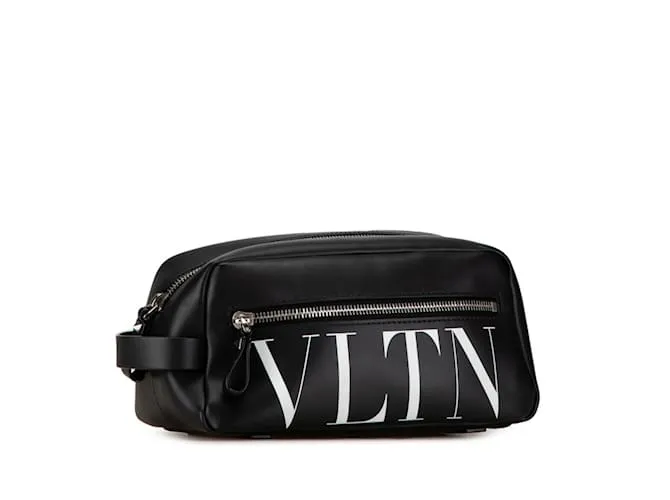 Valentino Second Bag Clutch de Cuero Negro 