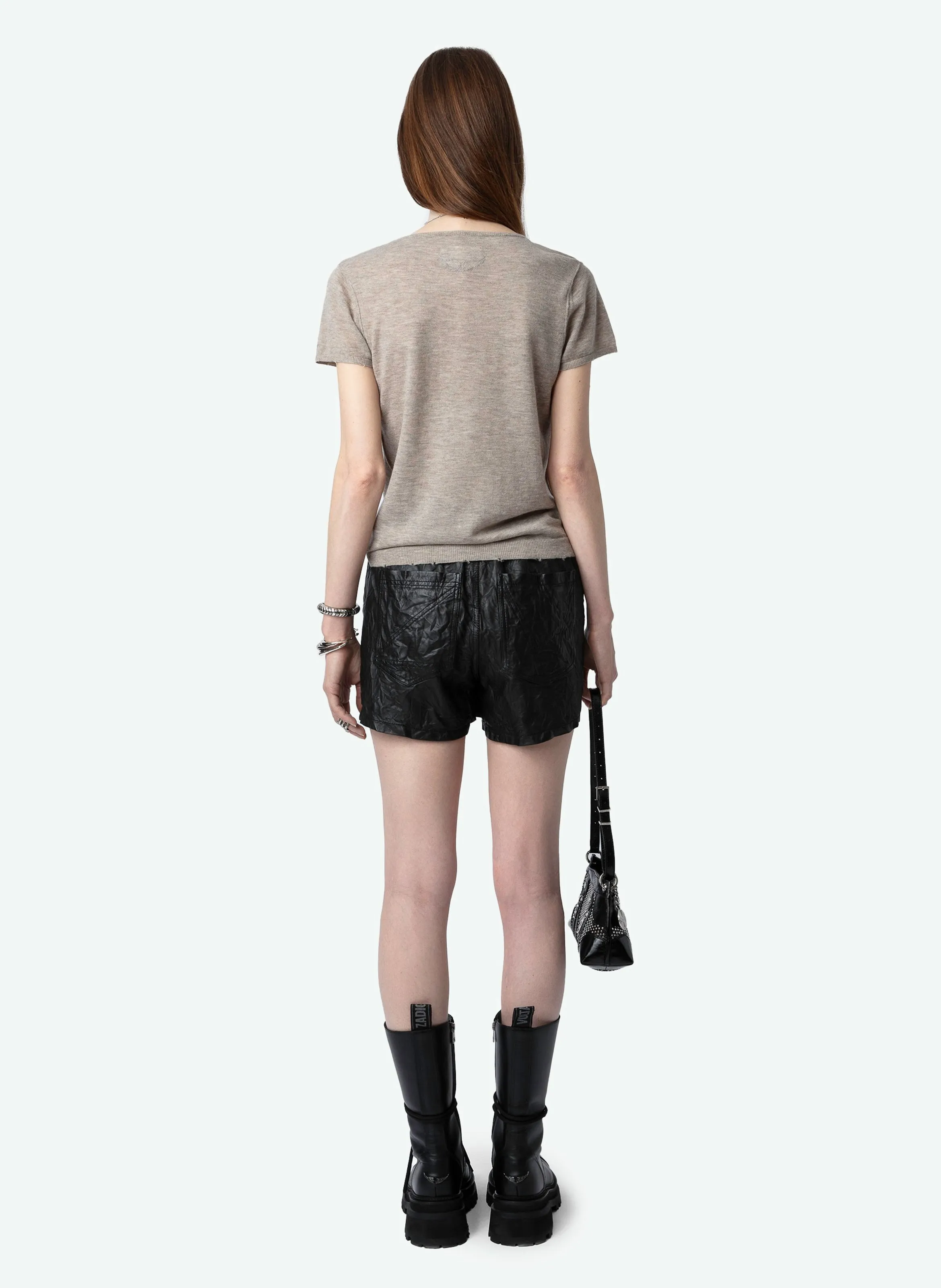 ZADIG&VOLTAIRE IDA - Top cuello tunecino recto de cachemira en beige