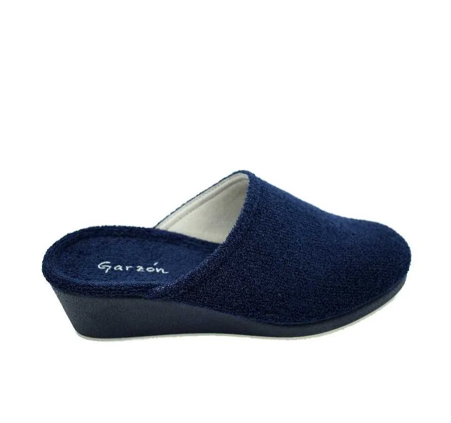 ZAPATILLA DE CASA DE MUJER 600.110 GARZÓN CHINELA DESCALZA RIZO MARINO 20602